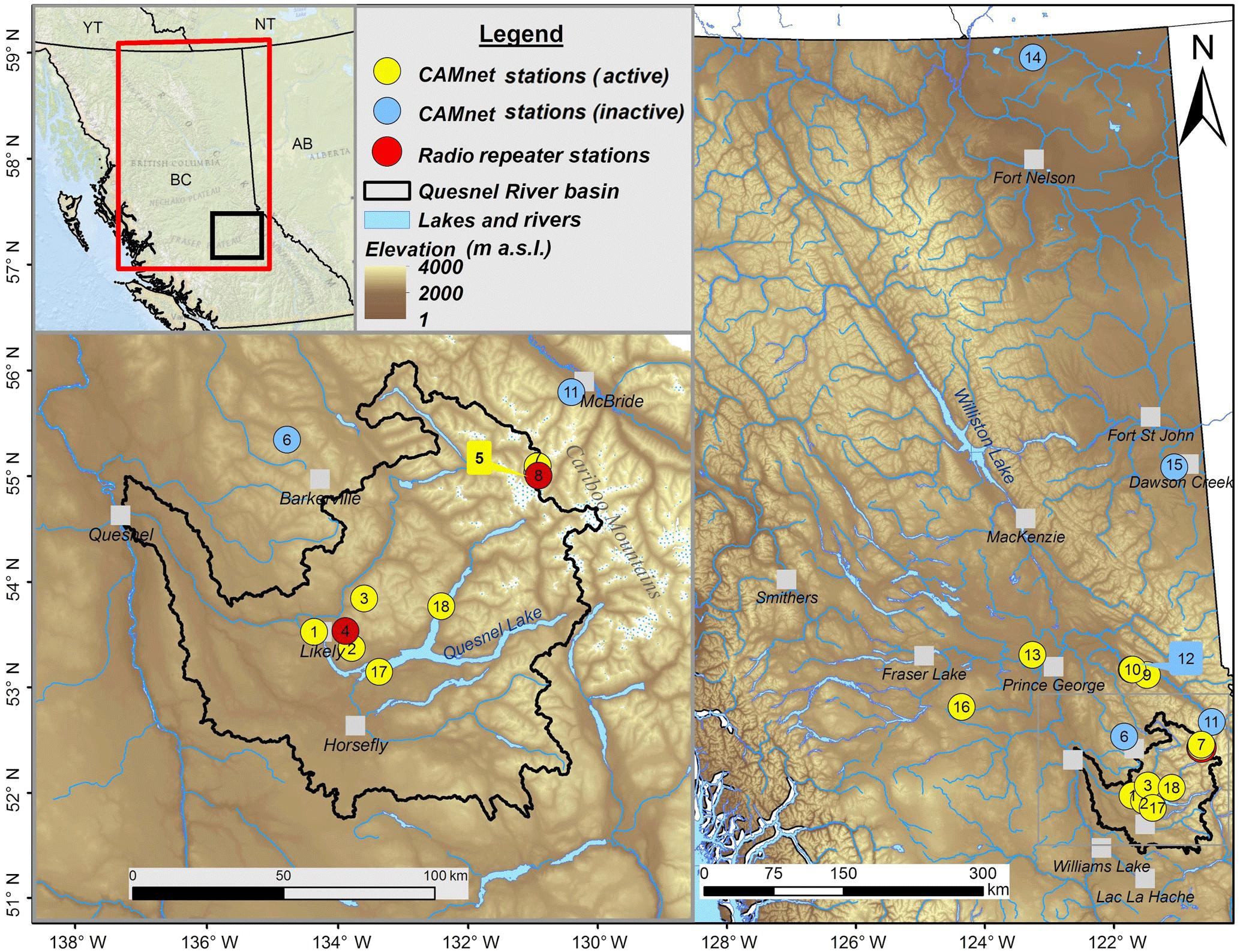 ESSD - The Cariboo Alpine Mesonet: sub-hourly hydrometeorological ...